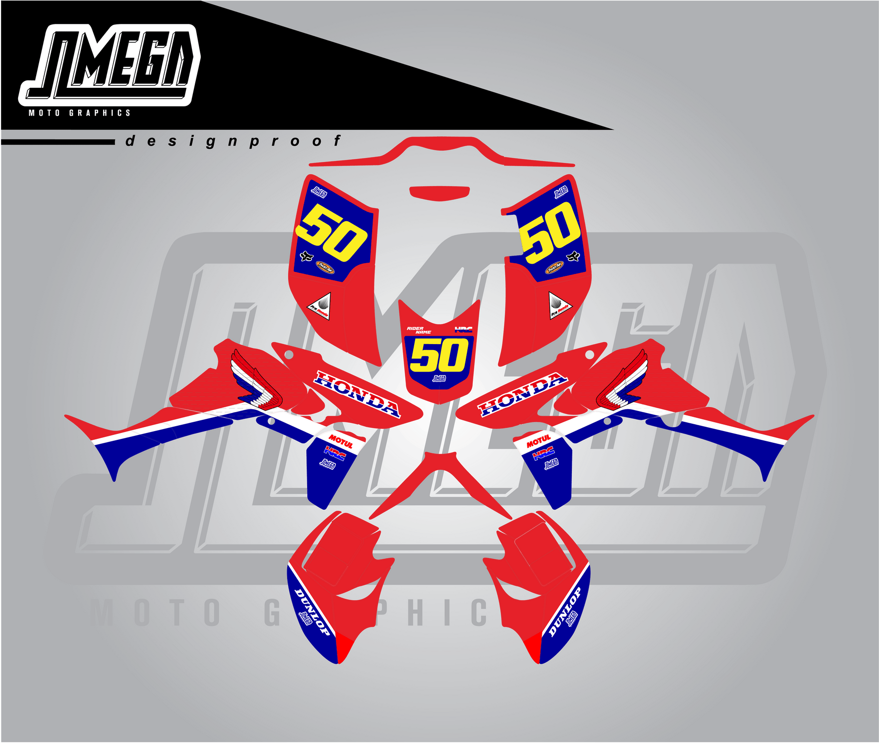 Classic Red Quad Graphics Kit | Quad & ATV Stickers – Omega Moto Graphics