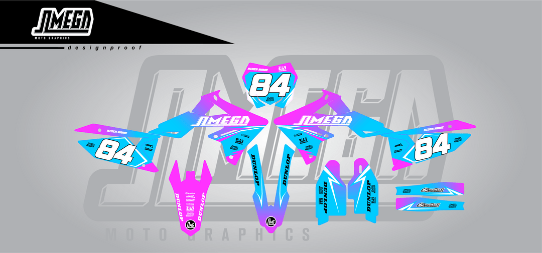 Pink and Blue Fade Graphics Kit