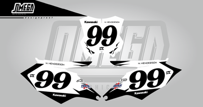 kawasaki kx kxf retro 90's factory number plates