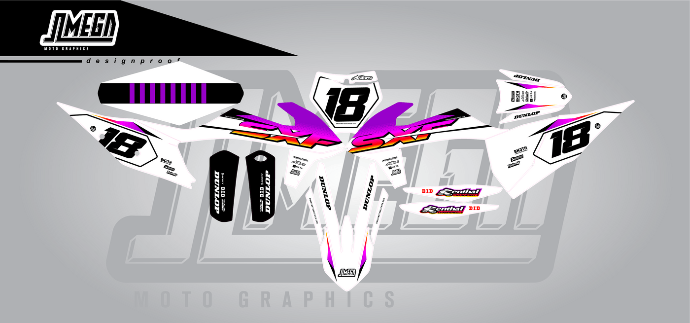 Pink Flashback Graphics Kit | Omega Moto Graphics