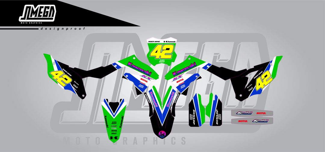 Kawasaki Green Retro Graphics kit