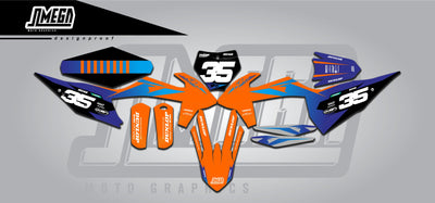 K T M Orange and Blue Concept Graphics Kit