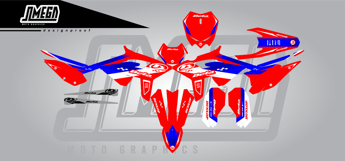 Beta Factory Racing Graphics Beta RR / Racing / Xtrainer Factory Graphics Kit | Omega Moto Graphics
