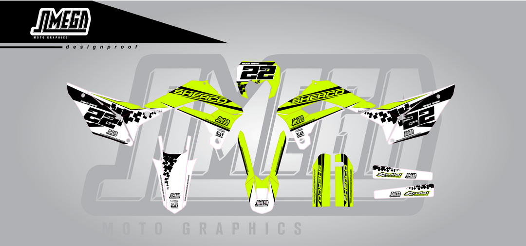 sherco se sef green checkered graphics kit