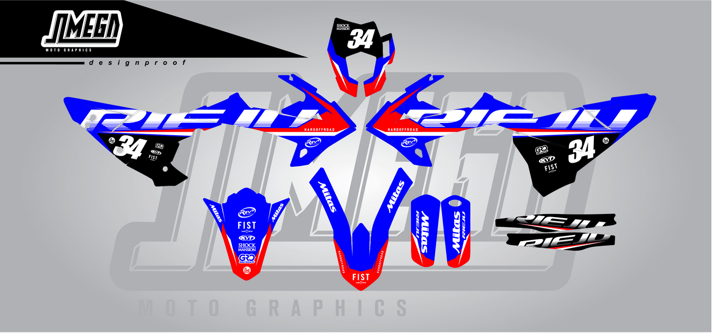 Rieju Blue Concept Graphics Kit