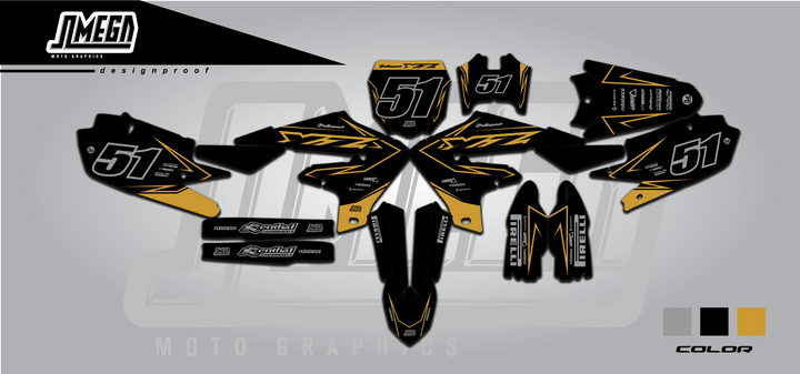 yamaha yz125 yz250 yzf250 yzf450 golden eye graphics kit
