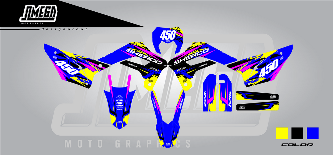 sherco se sef blue rise and shine graphics kit