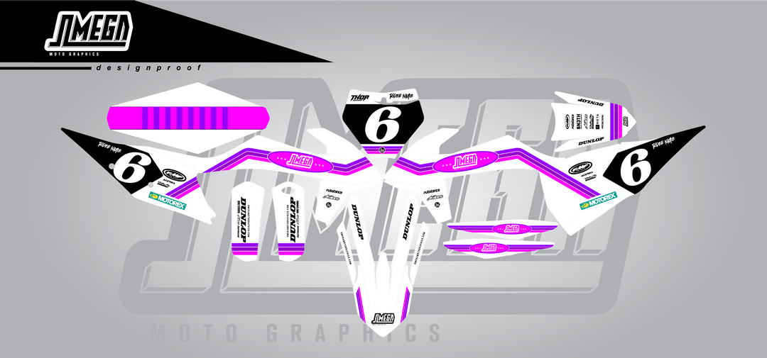 White and Pink Retro Graphics Kit