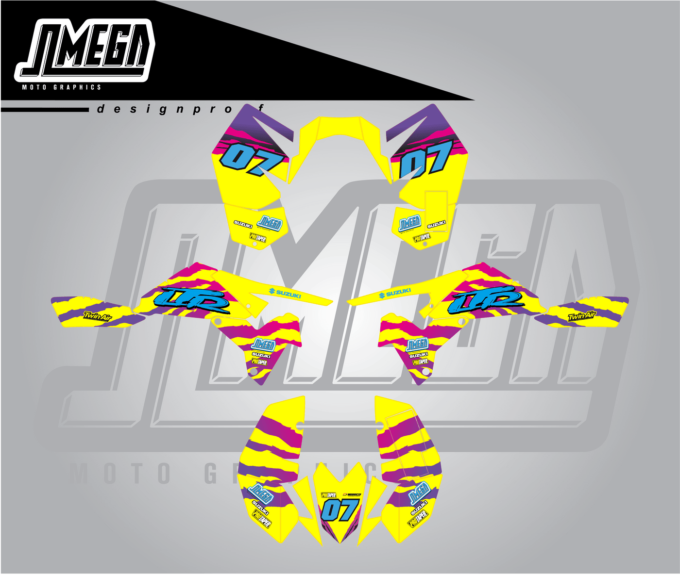 Yellow Quad/graphics 90'S retro Quad graphics kit – Omega Moto Graphics