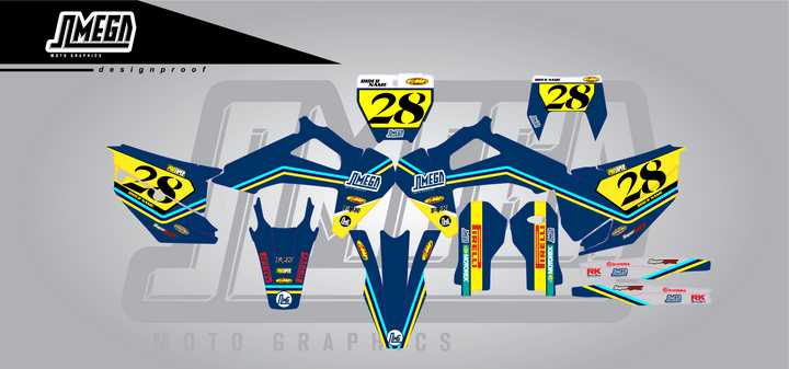 Husky Blue Retro Graphics Kit