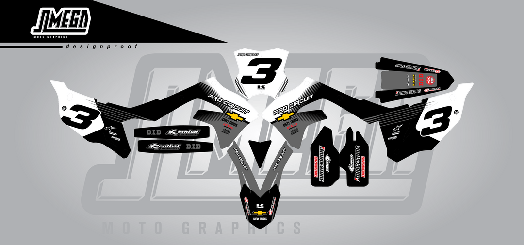 Kawasaki Grey Retro Graphics kit