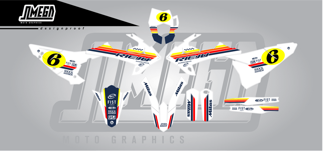 Rieju White Retro Graphics Kit