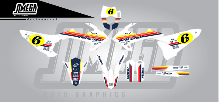 Rieju White Retro Graphics Kit