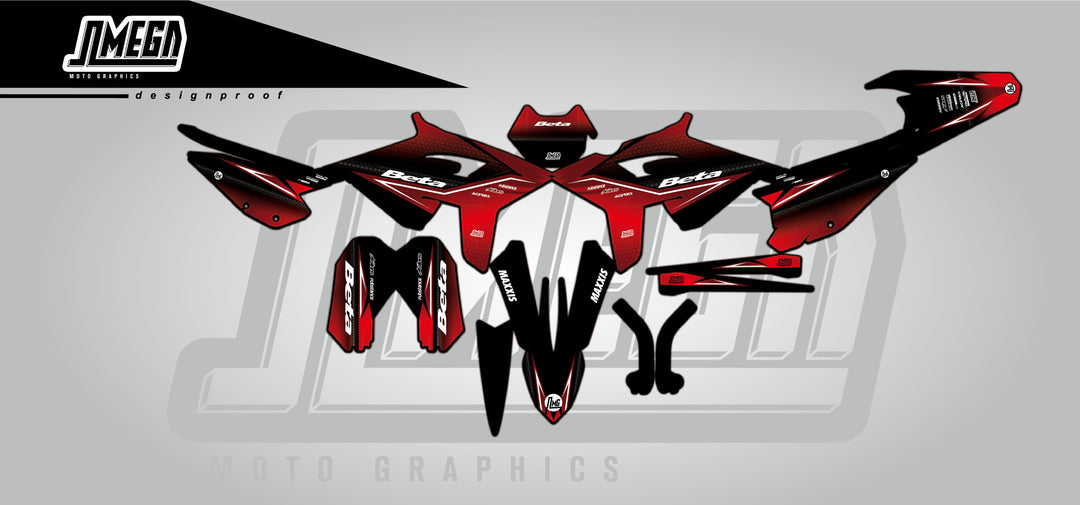 beta xtrainer rr enduro deep red graphics kit