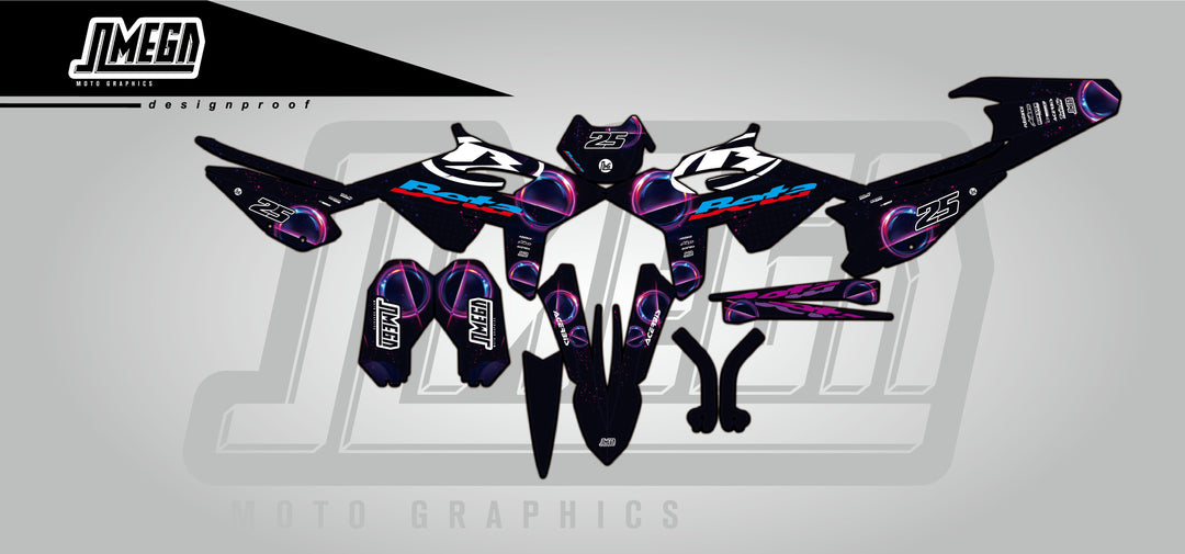 beta xtrainer rr enduro space bubbles graphics kit