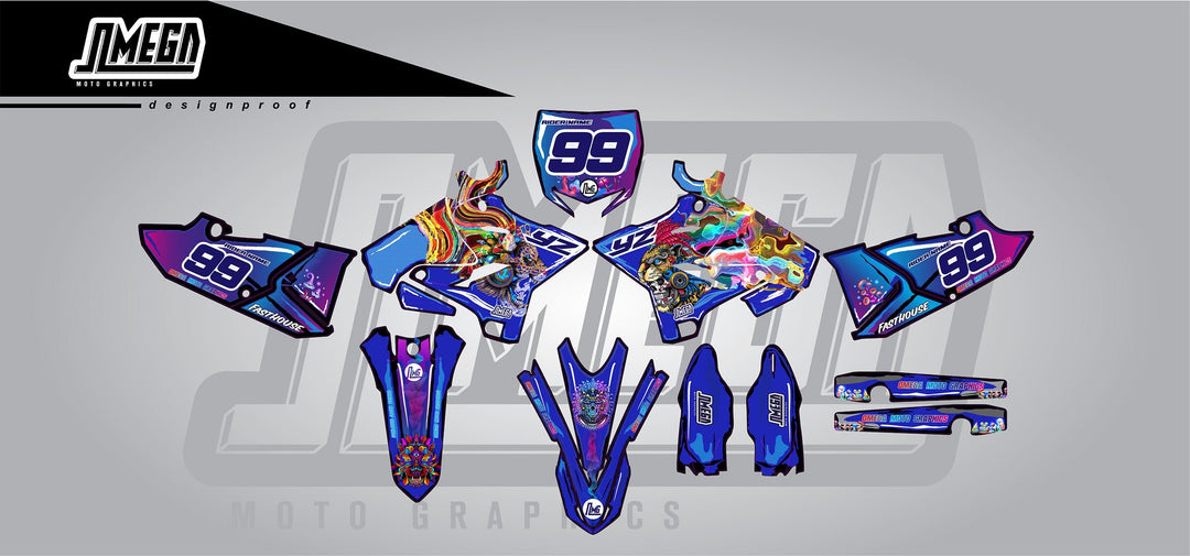 Yamaha psychedelic dirt bike graphics