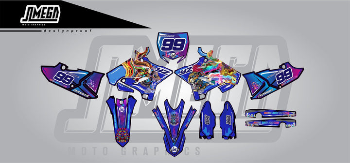 Yamaha psychedelic dirt bike graphics