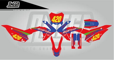 crossfire cf cfr graphics kit - red & blue