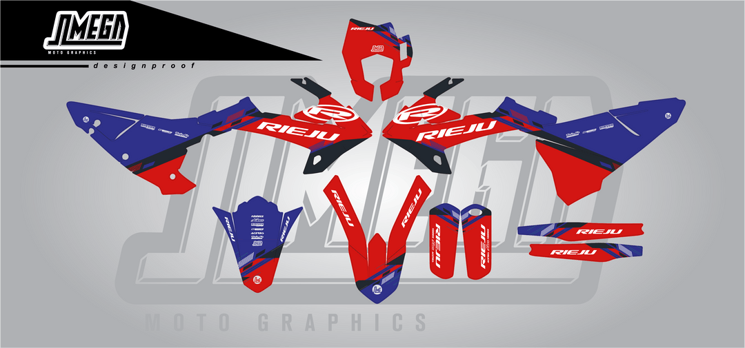 Rieju Double Red Graphics Kit