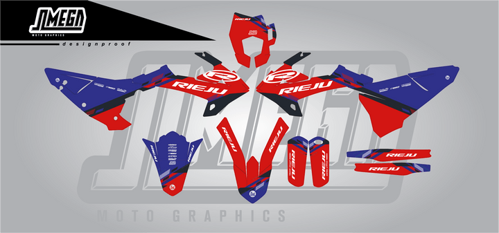 Rieju Double Red Graphics Kit