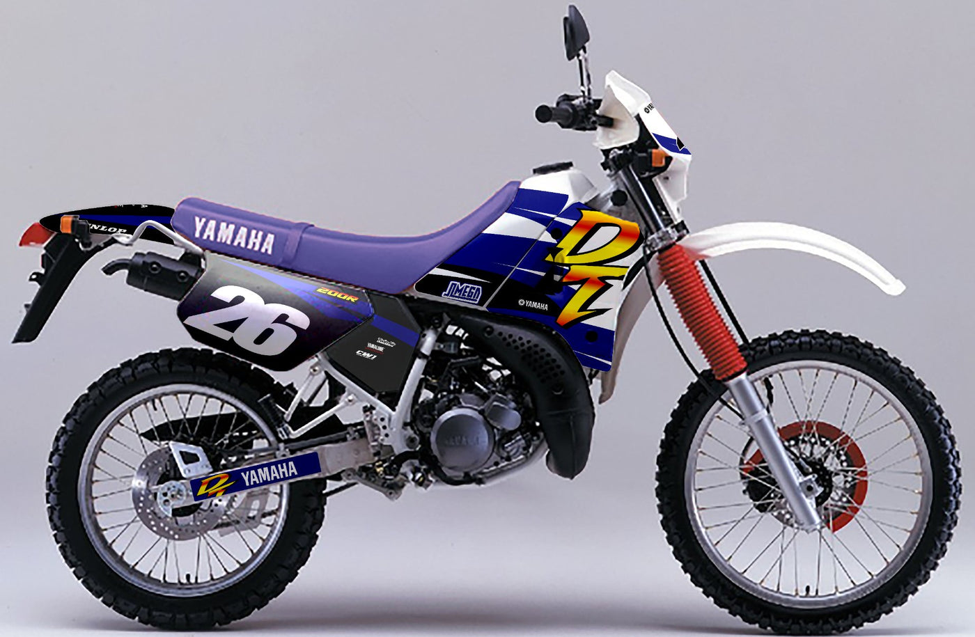 yamaha dt200r graphics kit (white - blue - black)