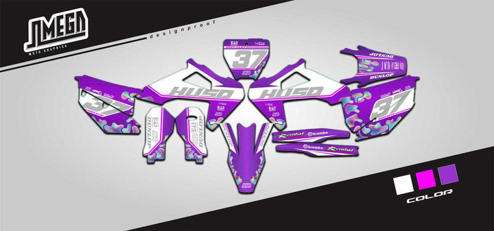 husqvarna tc fc te fe tx fx purple gum graphics kit