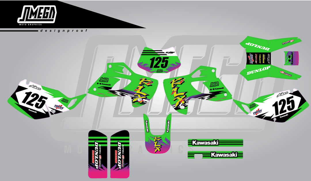 kawasaki klx retro graphics kit