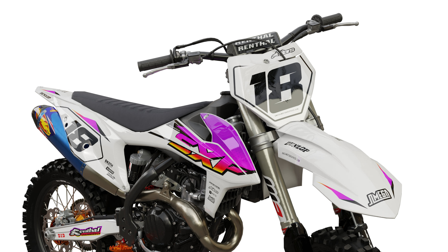 Pink Flashback Graphics Kit | Omega Moto Graphics