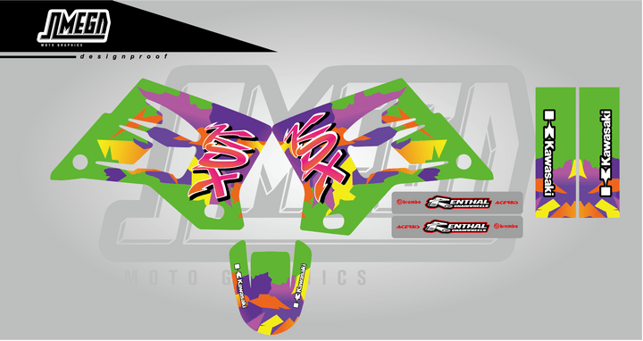 kawasaki kdx lime green graphics kit