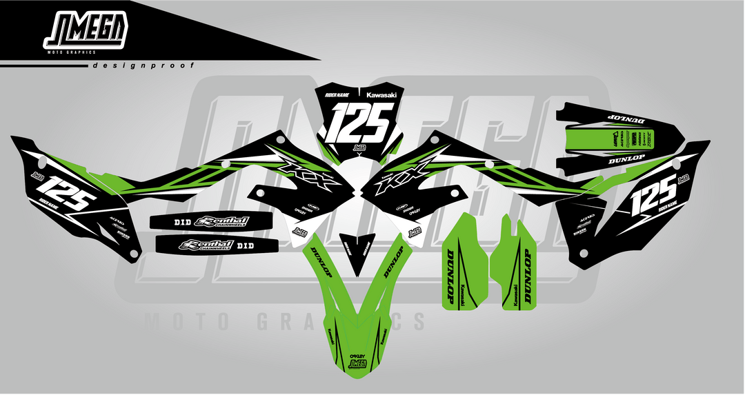 kawasaki kx kxf factory black graphics kit