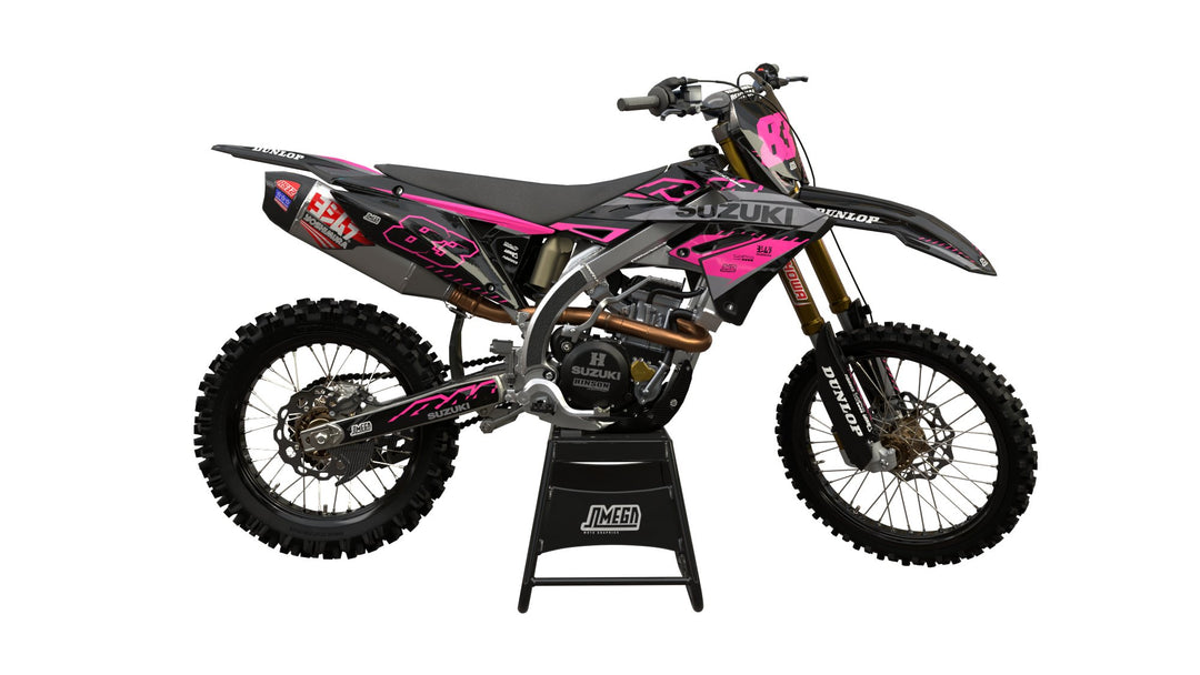 suzuki rm rmz pink and black graphics kit