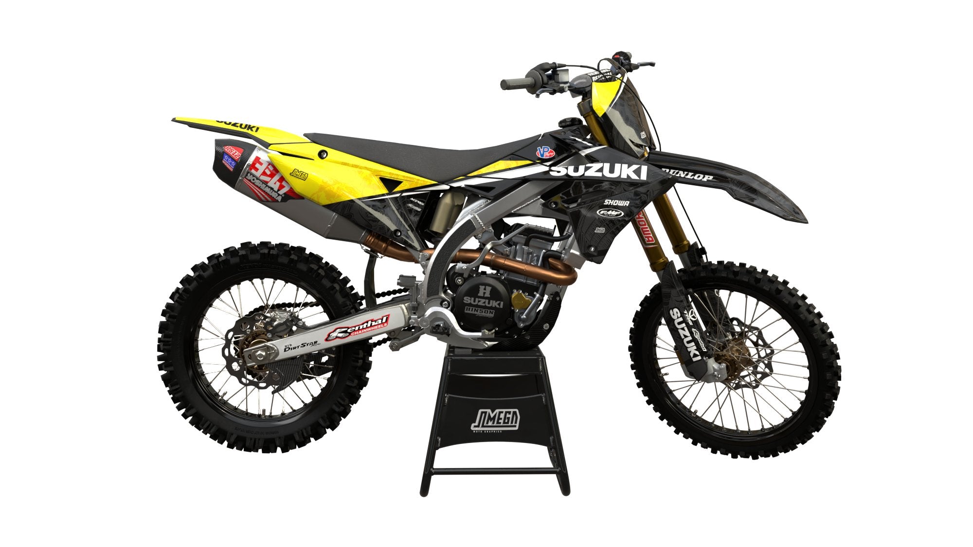 Suzuki RM RMZ Pink and black graphics kit | Omega Moto Graphics