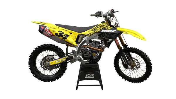 Suzuki Tiger Stripes Graphics Kit | MX Graphics – Omega Moto Graphics