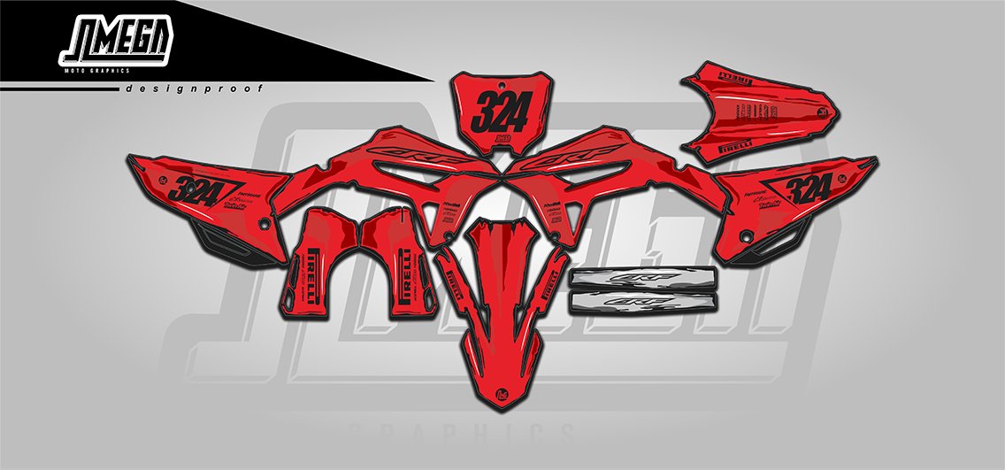 Red Manga Graphics Kit | MX Sticker Kit – Omega Moto Graphics