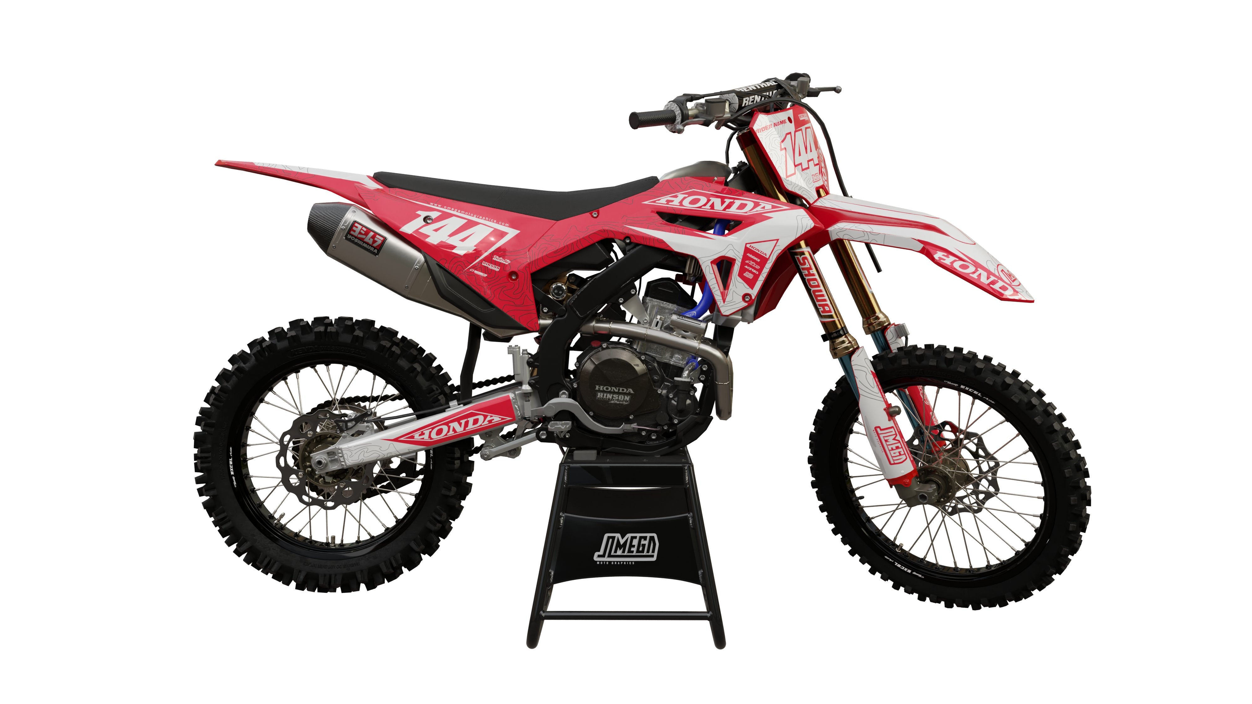 Red Flow Graphics Kit | Omega Moto Graphics