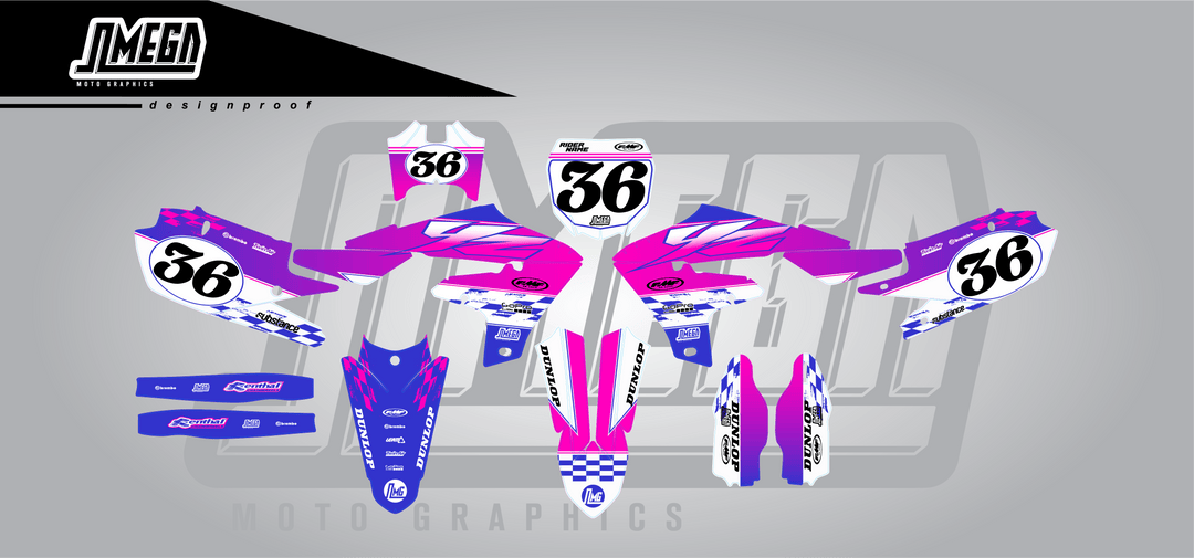 yamaha yz yzf pink retro graphics kit