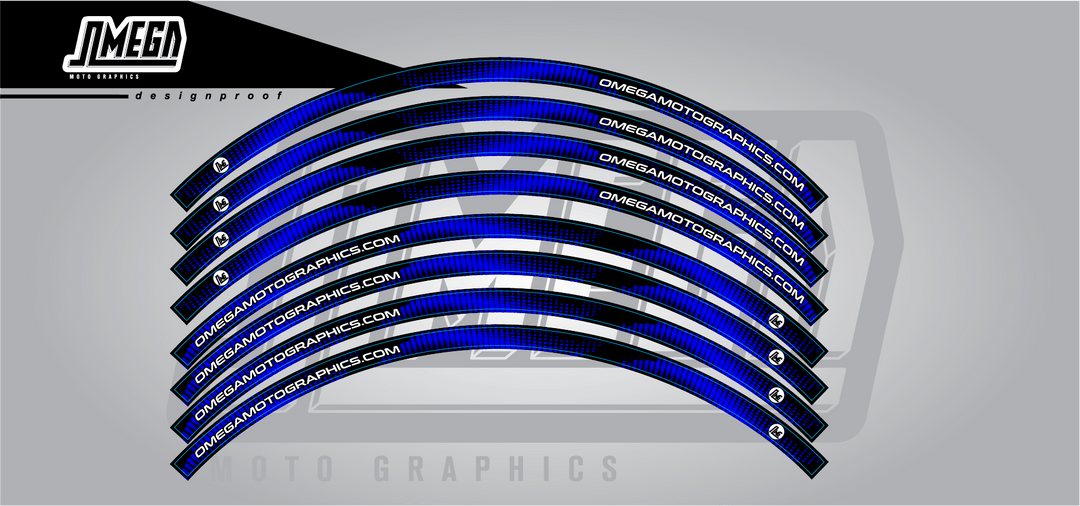 Blue Rim Stickers - Design 1