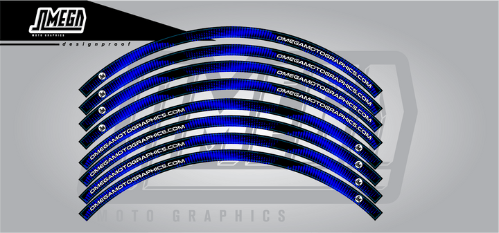 Blue Rim Stickers - Design 1