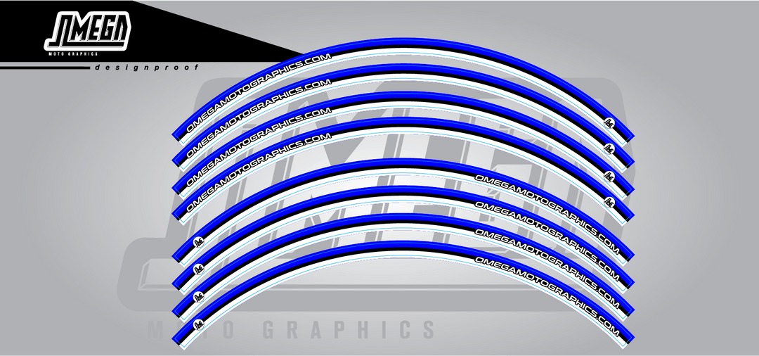 Mx Rim Graphics Blue Rim Stickers - Design 3 | MX Rim Stickers – Omega Moto Graphics