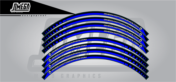 Blue Rim Stickers - Design 2