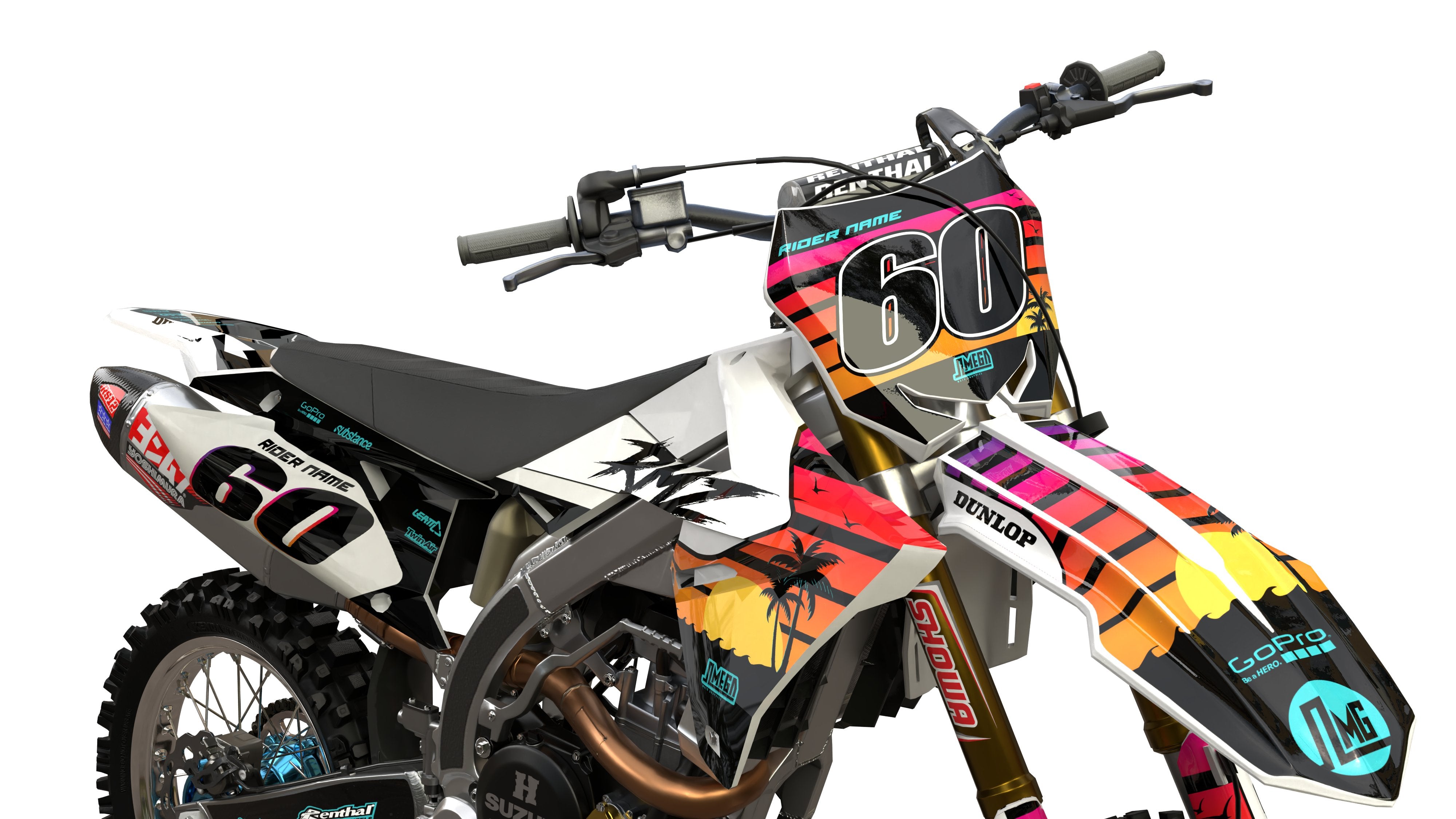 Suzuki RM RMZ Tropical Sunset graphics kit | Omega Moto Graphics