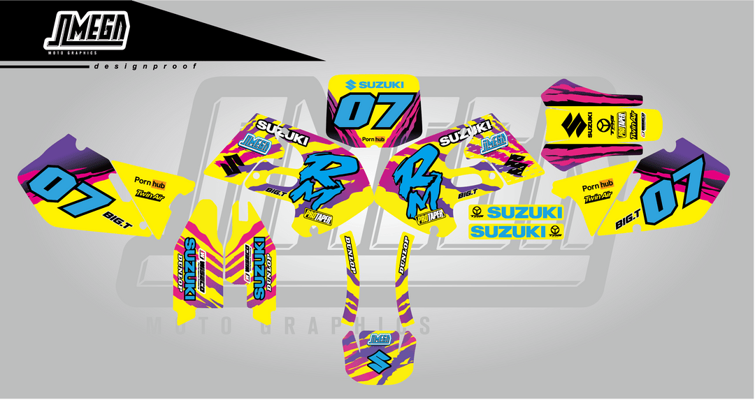 suzuki rm rmz 1996 retro factory graphics kit