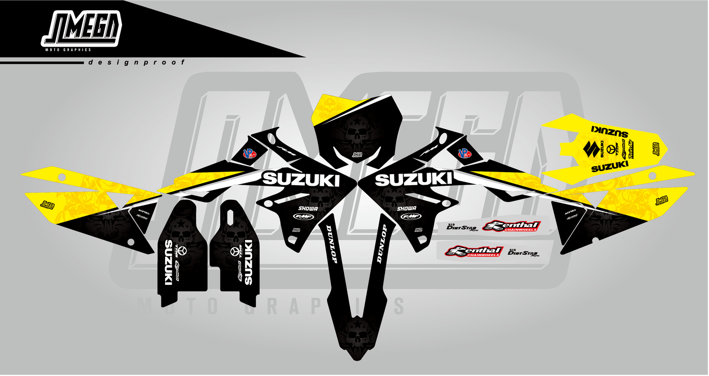 suzuki rm rmz dark scull graphics kit