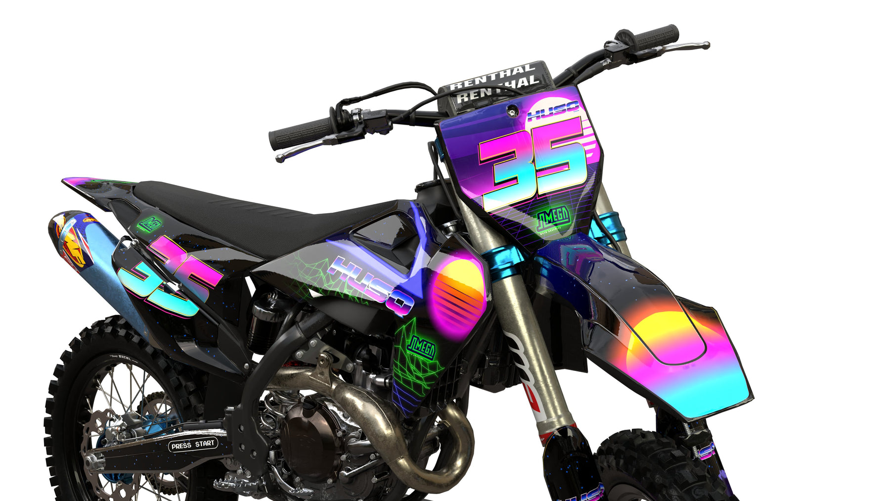 Pt Custom Graphics Husqvarna TC FC TE FE TX FX Custom Graphics Kit | Omega Moto Graphics