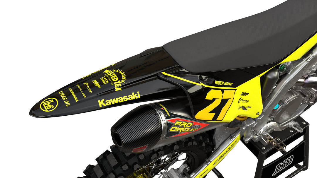 kawasaki kx kxf twisted tea replica graphics kit