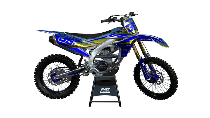 yamaha yz yzf  graphics gold and blue kit