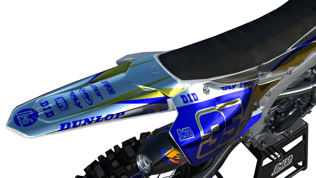 yamaha yz yzf  graphics gold and blue kit