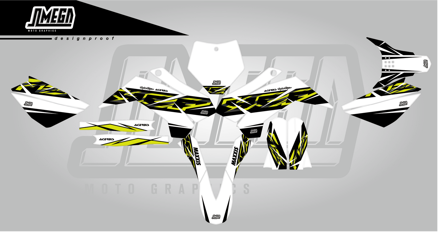 ycf black and yellow graphics kit
