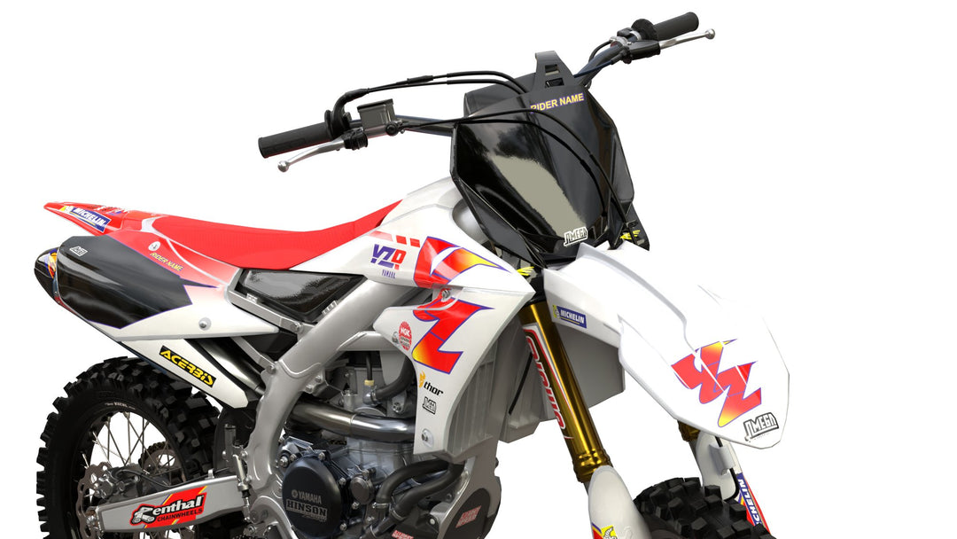 yamaha yz yzf 90's retro white graphics kit