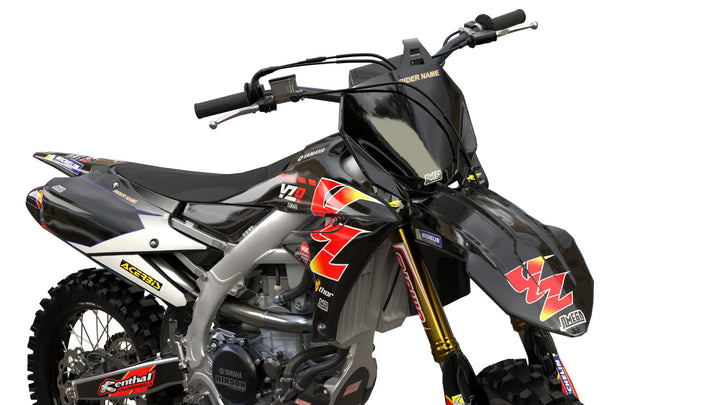 yamaha yz yzf 90's retro black graphics kit